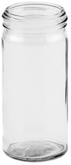 4oz Clear Glass Spice Jar with Black Sift or Pour Lid [12ct] by DJW