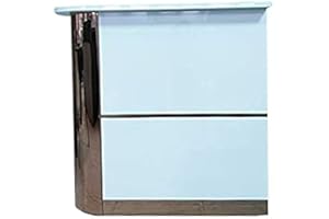 Cris nails - mostrador para tiendas, mesa con cajones para recepción con laterales dorados (izquierda)