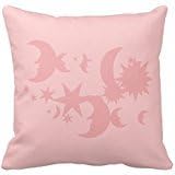 Allforyou 18 X 18 Twin Sides Bedding Pillow Case Home Decoration Square Decorative Cushion Cover Pillowcase Pink Stars And Moon Pillowcases