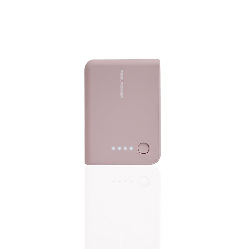 RealPower PB-10k externer kompakter Akku Batterie Handy Ladegerät Powerbank 10.000 mAh für iPhone, iPad, Samsung Galaxy und weitere Smartphones (opal blue) - 2