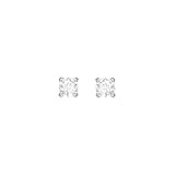 Swarovski Orecchini Attract Round, bianco, placcatura rodio