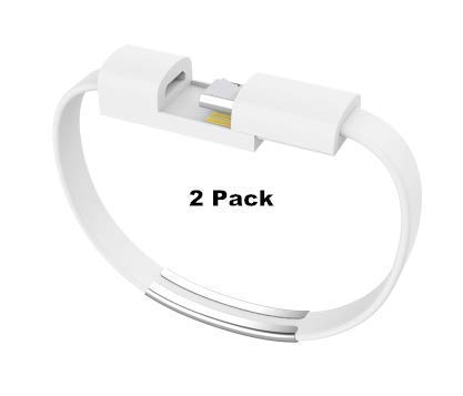 Jiahe - Braccialetto / cavo di carica / cavo per sincronizzazione di dati con micro USB, per Android bianco