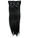Supermodel Brand 22 inch Jet Black (Col 1). Full Head Clip in Human Hair Extensions. High quality Remy Hair!. 120g Weight
