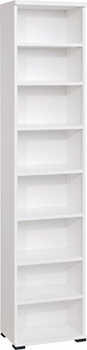 CS Schmalmöbel 9012/49 CD-Regal 49 Rio Art, 44 x 199 x 28 cm, weiß