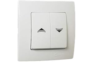 Doble pulsador de persianas con marco blanco Makel 32001041