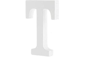 Yuna Legno Lettere A-Z Retro Fai da Te Decorazione per la casa caffetteria Abbigliamento Negozio Feste di Matrimonio Bianco, Altezza 11 cm, Legno, White, Large (T)