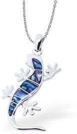 Paua Shell Lizard Necklace (P190)
