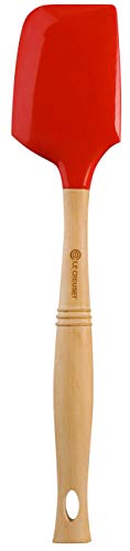 LE CREUSET ESPATULA Grande Pro, Silicona y Madera Tratada, Cereza, centimeters