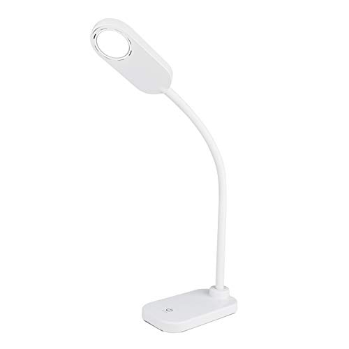 Xtralite Lámpara LED de escritorio con cuello de cisne flexible, interruptor de encendido/apagado sensible al tacto con cable micro USB de 1,5 m, 5000 K - 180 lúmenes