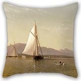 Alphadecor Oil Painting Francis Augustus Silva - The Hudson At The Tappan Zee Pillowcase 18 X 18 Inches / 45 By 45 Cm Gift Or Decor For Study Room,coffee House,family,pub,son,lounge - Double Sides