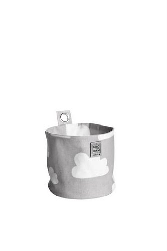 Farg Form Round Storage with Cloud Print (Small, Grey)