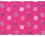 2 Sheets of Girls Gift Wrap & 2 Gift Tags - With Pink and Purple Presents