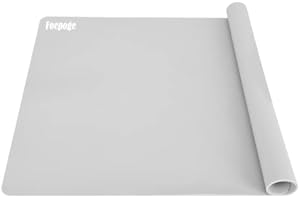 Foepoge Extra Grandes 60 x 40 cm Tapete de Silicona para Resina Epoxi Transparente Manualidades/Epoxy Resin Kit, Estera de Silicona para Llaveros, Cristales, Madera, Bisuteria Manualidades,Gris