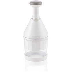 Leifheit Hachoir manuel Comfort & Clean, hacheur extrêmement tranchant pour oignons, herbes, etc., poussoir souple confortable à manipuler, facile à laver