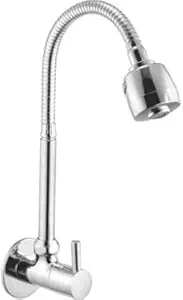 SKS - Kitchen Spout Rotatable Shower Faucet/Sink Cock with Rain Spray and Flange Cartridge (Wall Mount Installation Type)