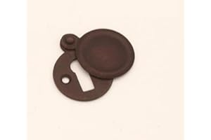 INFINITY DECOR Victorian Style Closed Key Hole Swing Door Lock Cover Escutcheon Lock Security Key Hole Cover with Screws in Various Finishes (Aged Bronze)