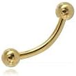 INOKI - 18k Gold-Plated Micro Barbell Curved with Balls - Wire Thickness 1.2 mm - Ball 3 mm