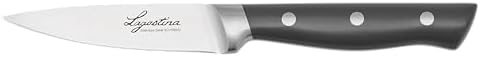 Lagostina Virtuoso, Coltello Spelucchino 9cm, Robusto e Resistente, Lama in Acciaio Inox, Manico Ergonomico Rivettato con Rinforzo, Elevata Affilatura, Taglio senza sforzo