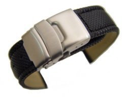 VK von Buran01.com Uhrenarmband Synthetikband schwarz/black Bandansto 18mm Watch Strap VK von Buran01.com Uhrenarmband Synthetikband schwarz/black Bandansto 18mm Watch Strap