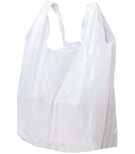 Sac De Transport Plastique Blanc Avec Poignée - Lot De 100 - Qualité Supérieure