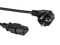 Assmann Stromversorgungskabel Netzkabel Schuko / Stecker – IEC / Buchse Stecker – abgewinkelt 1.8 m schwarz - 2