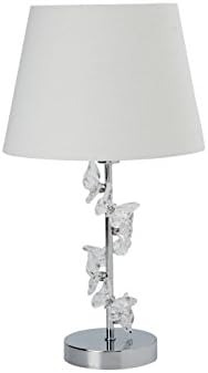 Lighting Collection Table lamp, Clear Butterflies, Chrome, Steel, Chrome/Clear, E14, 40 Watts