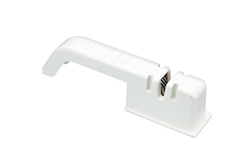 KitchenCraftKCSHARPDL Scissor and Knife Sharpener with Pull-Through Design, 17 x 3.5 x 4 cm, White
