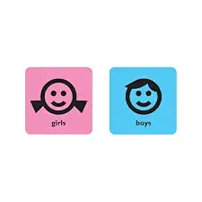 SIGNOOGLE Girls Boys Restroom Acrylic Laminated Sign Board Plate Display Office for Hotel Restaurant Mall Bank Office Multicolored (15 x 15 cms)