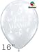 Produktbild Qualatex Diamant klar Just Married Schmetterlinge 40,6 cm Latex Luftballons 50PK