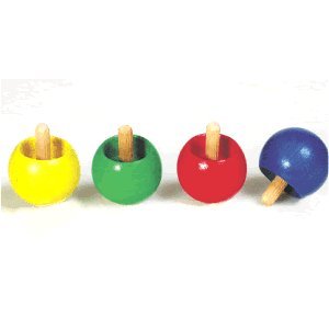 Wooden Flip top spinning top that turns upside down
