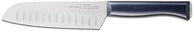 Opinel - N°219 Santoku Intempora - Couteau Plébiscité par Les Grands Chefs - Couteau Cuisine Professionnel - Couteau Éminceur Lame INOX 20 cm et Manche Polymère - Bleu Foncé