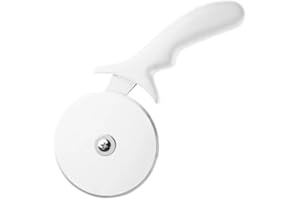 NISBETS LIMITED Hygiplas Pizza Wheel White 4" - Sharp Blade For Cutting Crusts, Pies, Built-In Hand Guard for Safety FX133