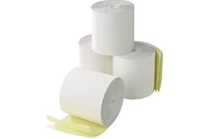 UNIVERS GRAPHIQUE 10 Rouleaux papier AUTOCOPIANT 2 PLIS blanc + jaune 76 x 70 x 12 bobine pour caisse enregistreuse bobine papier carboné 2 feuillets feuille original blanc cb + feuille copie jaune cf