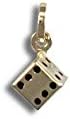 9ct Yellow Gold Dice Hollow Charm Pendant