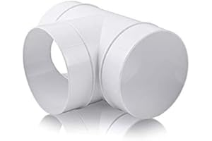 Fantronix 100 mm White PVC Pipe T Joint Ducting Connector for Round Plastic Tube 4 inch Tee Piece for Cooker Hood Extraction Whole House Ventilation Passive Stack Vent Bathroom Extractor Fan