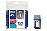 HP N°49 Cartouche d'encre d'origine Jaune, cyan, magenta