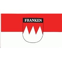 Fahne Franken – 1,50 X 0,90 M, Rot-weiß Mit Rauten, Aus Wetterfestem Polyester, Mit 2 Ösen