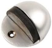 10 x Door Stop - Oval / Half Moon Floor Mounted - Satin Anodised Aluminium