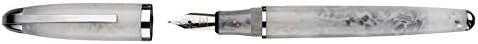 Equinoxe Gifts Marble Celluloid Fountain Pen White