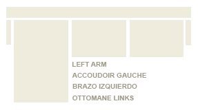 Schoner für Ecksofa mit Larissa Ottomane links, Grösse normal (245 Cm.), Farbe Schwarz - 4
