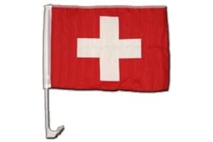 DIGNI Flaggenfritze Autofahne Autoflagge Schweiz - 30 x 40 cm