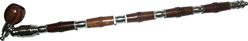 Schräge Holz-Metall Friedenspfeife 35 cm Lang