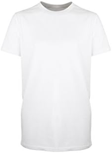 Urban Collections Mens Solid Longline Longer Length Straight Hem T-Shirt (L - 42/44", White)