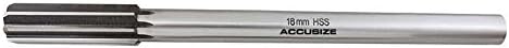 Accusize - 18 mm 8 Flute ANSI HSS Chucking Reamer Straight Shank Straight Flute, #0400-5180