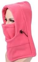 Winter Ski Hood Thermal Snood Face Mask (Black Grey Pink) (Pink)