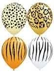 jungle print balloons - jungle themed event - 10 x 11" helium quality latex balloons