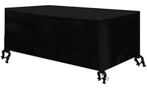 Osarke Housse Salons de Jardin Housse Table et Chaise de Jardin Imperméable Bâche Salon de Jardin Housse Mobilier Jardin Extérieure Protection Tissu Oxford 420D (270x180x89cm)-Noir
