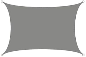 AMANKA UPF50+ Toldo UV - 3x4 m Rectángulo Poliéster Hidrófugo - Vela de Protección Solar Gris