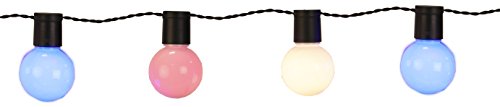 Outdoor – Lichterkette – Gesamtlänge über 10 Meter – Garten Balkon Terrasse Sonnenschirm Party – XL Beleuchtung – Angenehm heitere (aber nicht grelle) bunte Outdoor – Lichterkette mit 20 Lampen – Farbe : BUNT – sparsame LED Technik – inklusive Außen-Trafo, Gesamtlänge inklusive Zuleitung 1070 cm , für den Innen – und Aussen – Bereich geeignet – aus dem KAMACA-SHOP - 3