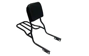 SupremeChoice Bullet carrier Backrest/Back Rest Pillion Harley Style Back Support Cushion Black for Royal Enfield Bullet Classic 500